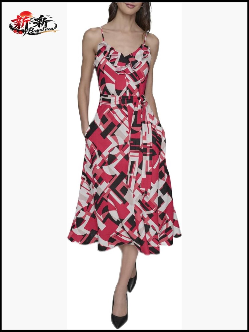 Casual A-Line Floral Dress with Short Sleeves Pull On